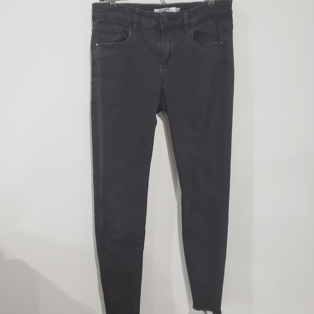 Zara Basic Faded Skinny Black Jeans
